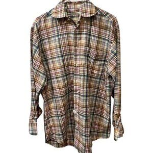 Peter Millar Mens Multicolor Plaid Button-Down Long Sleeve Shirt Medium